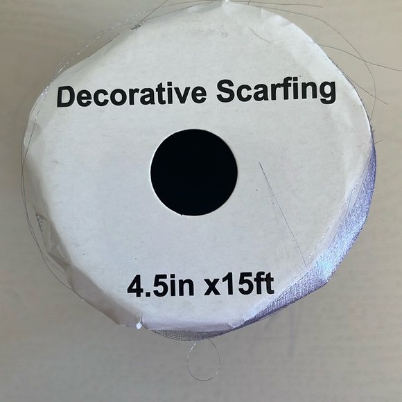 Roll of White Tulle and Roll Purple Decorative Scarfing - Picture 6 of 8